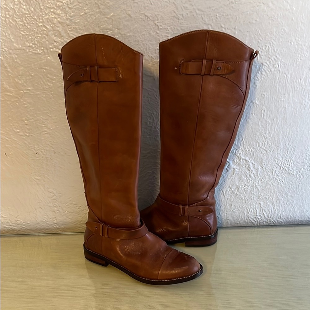 Brown Leather Knee-High Boots